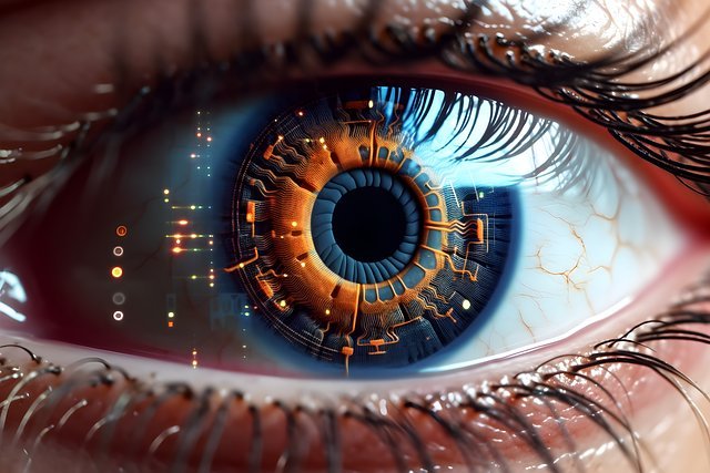 Cerveau humain et intelligence artificielle - concept technologique